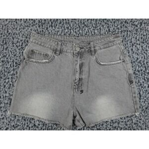 Ksubi Denim Shorts Womens 28 Grey High Rise Raw Hem Distressed Cut Off Summer